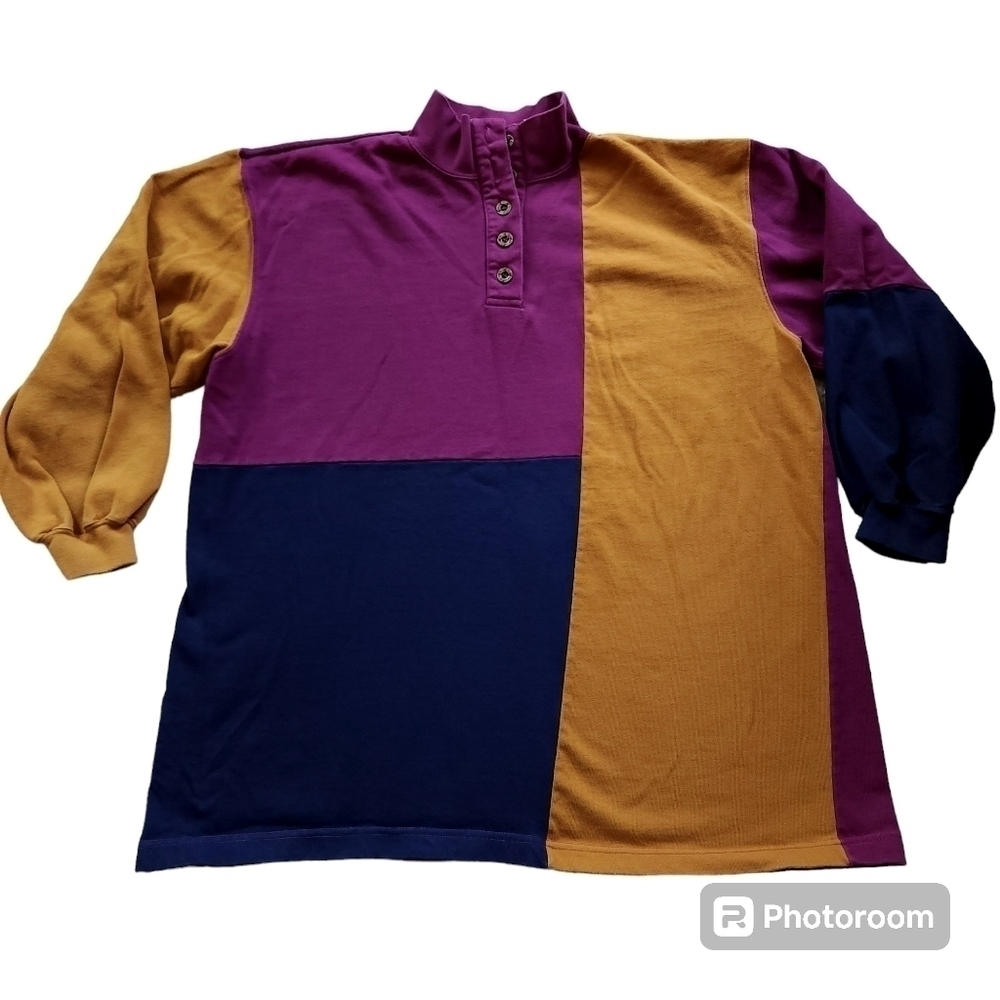 Vintage AF Accordeon Color Block Top sz L